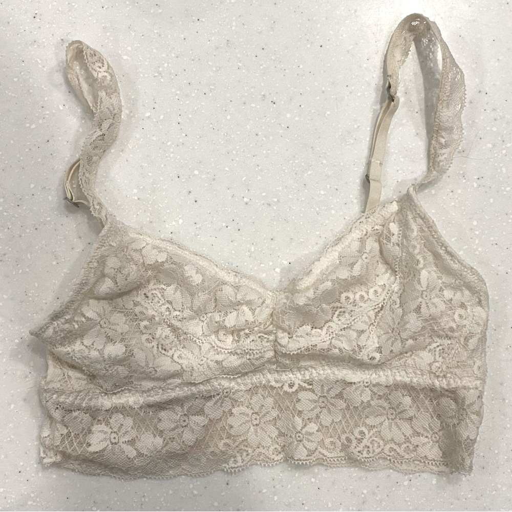 Gilly Hicks White Lace Bralette Size XS
